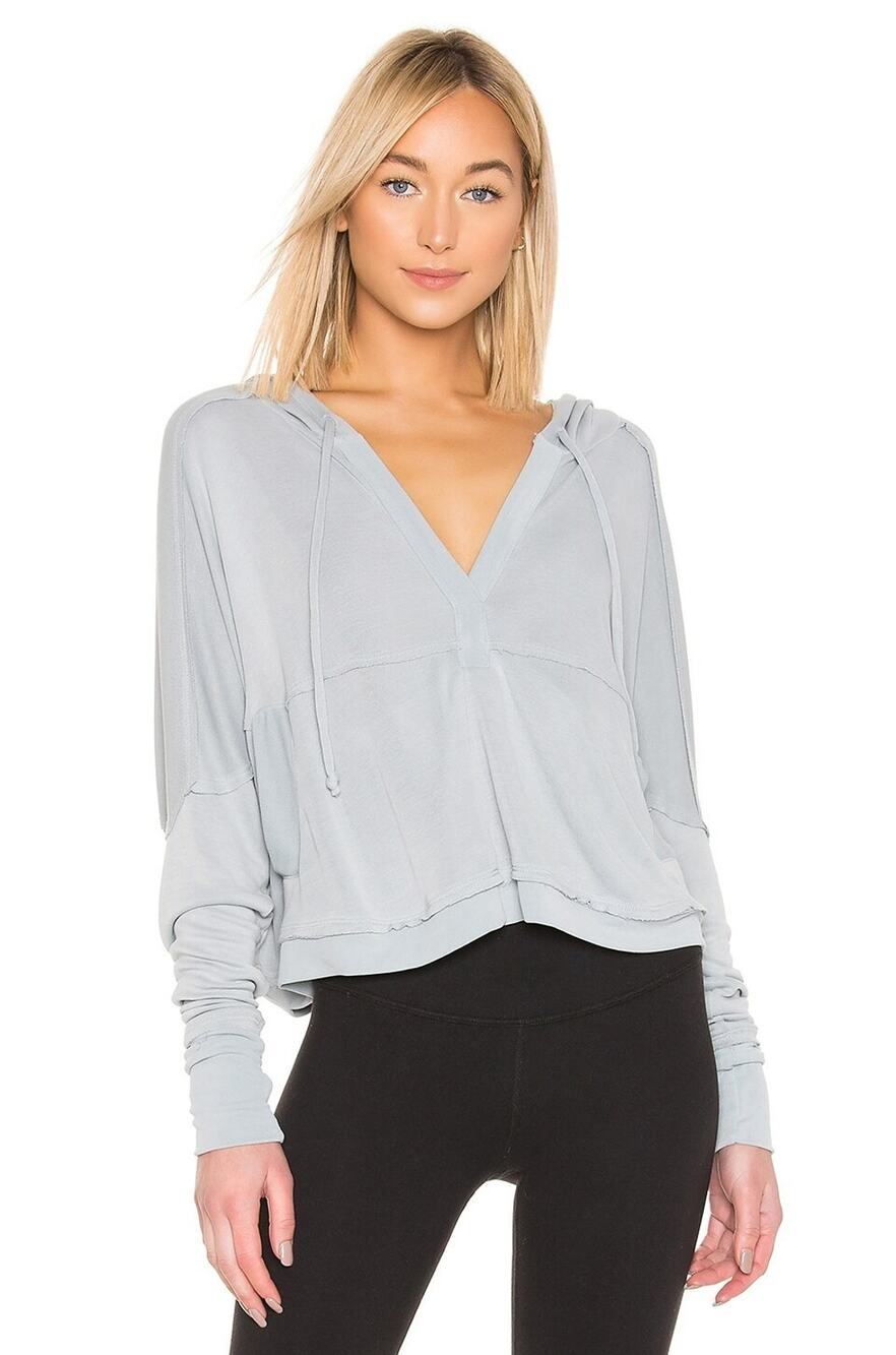 Free People Movement Aries Pullover Hoodie Gray Medium